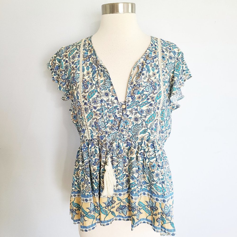 Iris Maxi blythe floral boho top